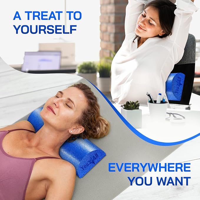 Yes4All Medium Firm Half Foam Rollers for Post-Workout Relaxation, 12/18/24/36 inch PE Foam Roll