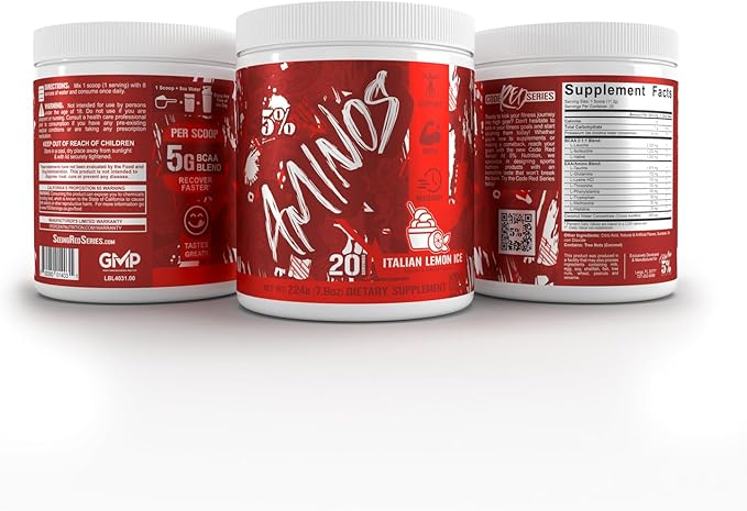 5% Nutrition Code Red Aminos BCAA & EAA Post Workout Recovery Powder | Full Spectrum Essential