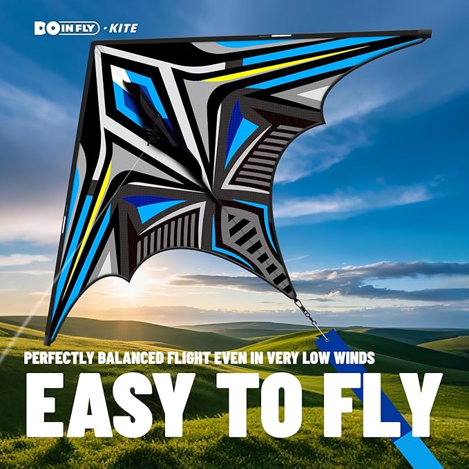 Delta Mecha Kite for Kids & Adults, Easy to Fly for Beginner, 55 x 36 Inches, Best Kites for Beach