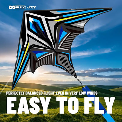 Delta Mecha Kite for Kids & Adults, Easy to Fly for Beginner, 55 x 36 Inches, Best Kites for Beach