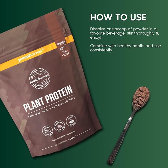 Primal Harvest Vegan Protein Powder for Nutritional Weight Support 20g Plant-Based Protein Per