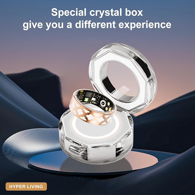 Smart Ring Health Tracker, Sleep Tracker Ring with Heart Rate, Waterproof Fitness Ring for Activity