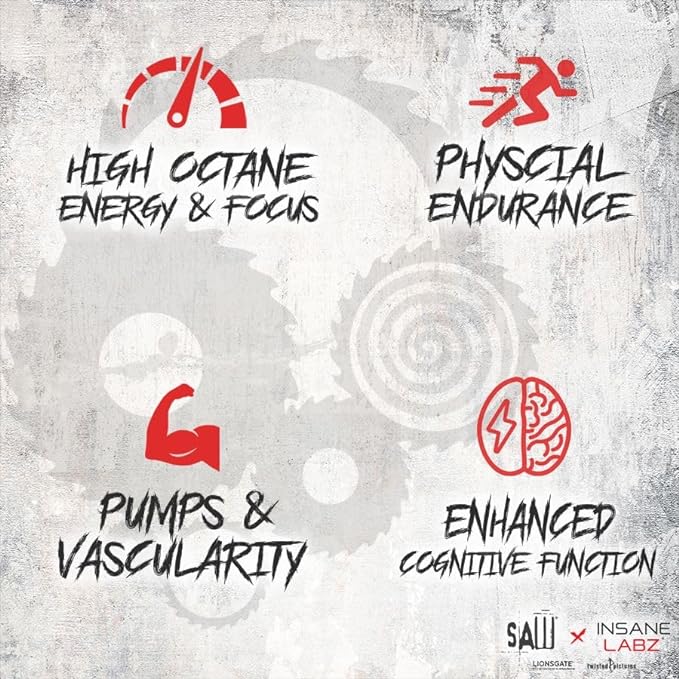 Insane Labz Psychotic SAW®, High Stim Pre Workout Powder with OxyGold­??and AMPiberry®, Extreme