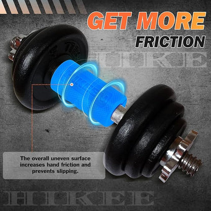 Hikeen Thick Bar Dumbbell Grips,Non Slip Hard Rubber Barbell Grips,Grips for Weight Lifting, Muscle
