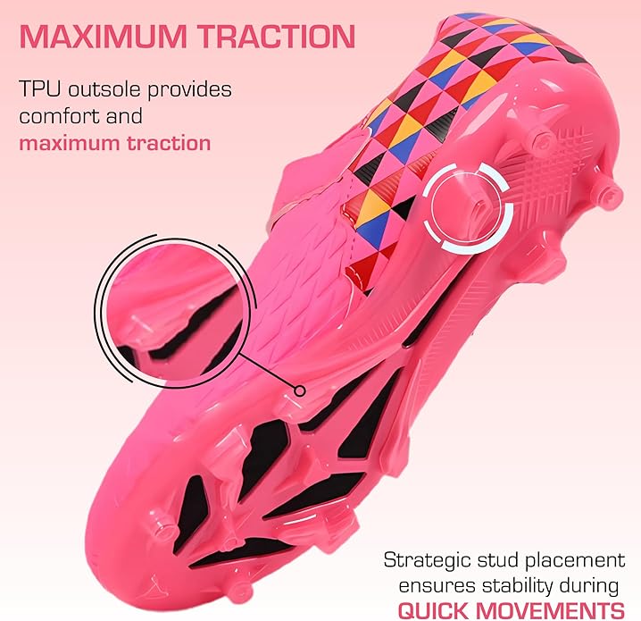 Soccer Cleats for Kids & Youth | Lightweight Football Shoes for Firm Ground | Durable Girls & Boys