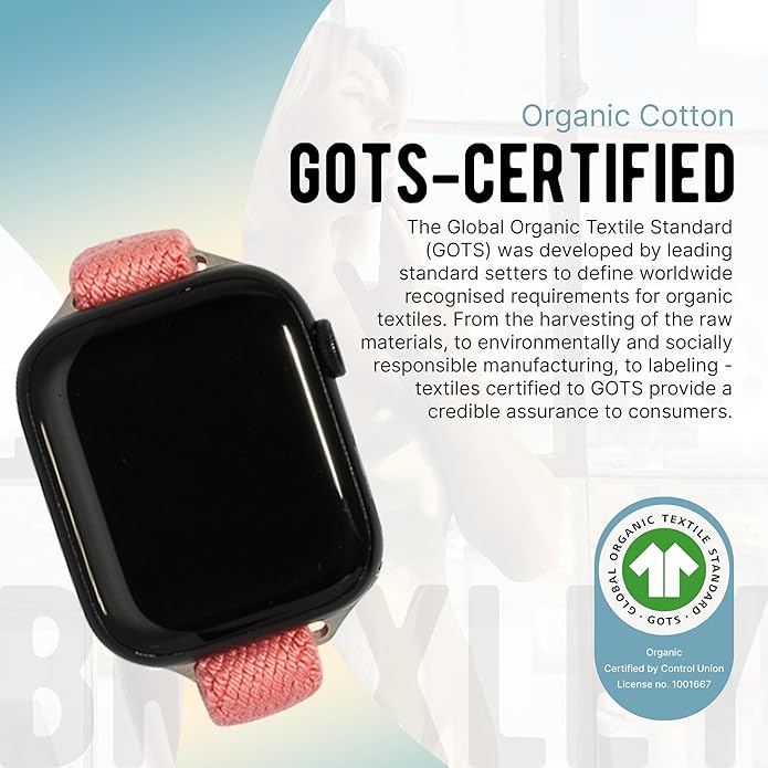 Braxley Bands - Organic Cotton Watch Bands For Women and Men, Compatible With All Apple Watch Sizes