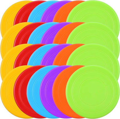 24pcs Flying Disc 7 Inch Silicone Flying Disks Bulk for Dog Outdoor Backyard Lawn School Teaching
