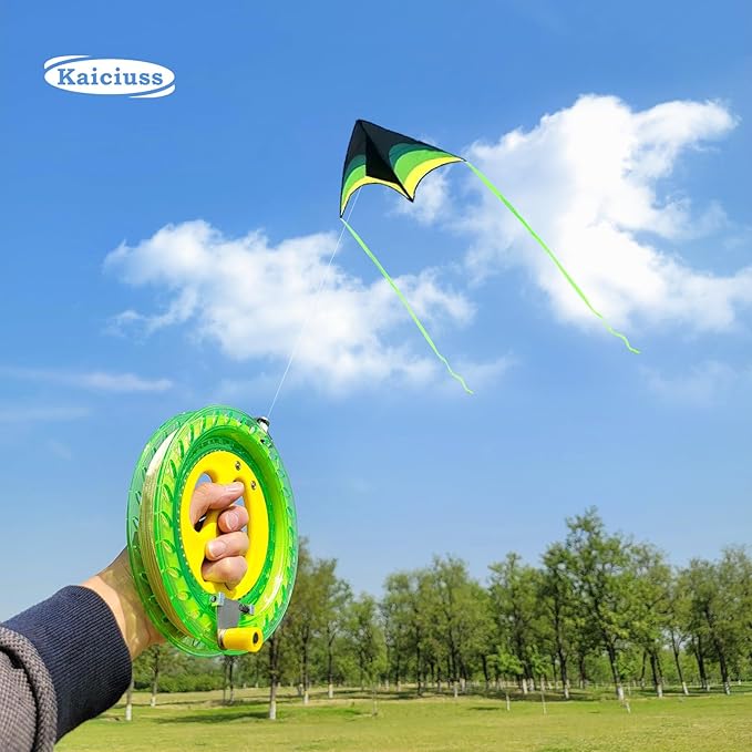 Large Delta Kite Easy to Fly with Kite Reel Set, Beach Kite & Kite Spool for Kids & Adults, Single