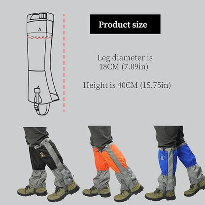 Adjustable Leg Gaiters,Snow Boot Guard Gators,Shoe Gaiters,Waterproof Hiking Gaiters for