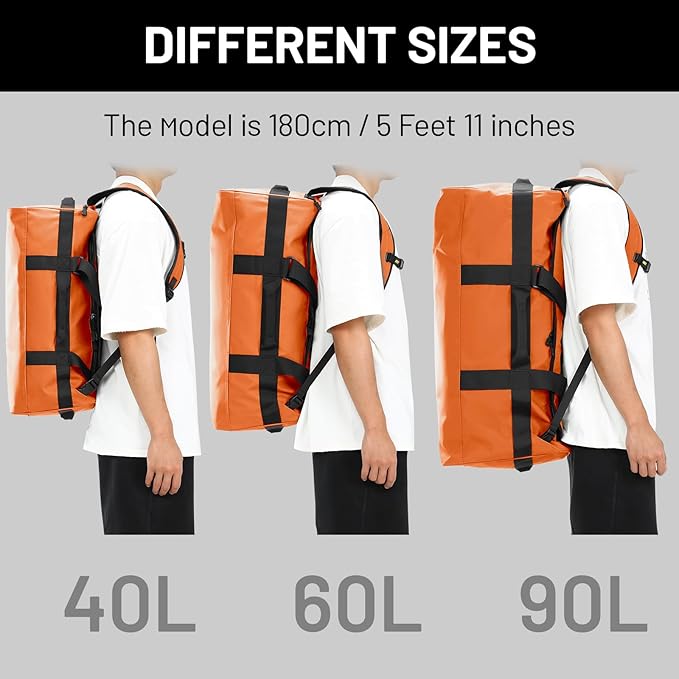 MIER Water Resistant Backpack Duffle Heavy Duty Convertible Duffle Bag with Backpack Straps for