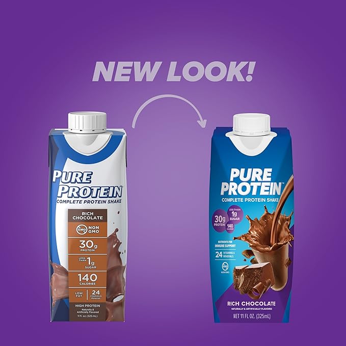 Pure Protein Chocolate Protein Shake, 30g Complete Protein, Ready to Drink and Keto-Friendly