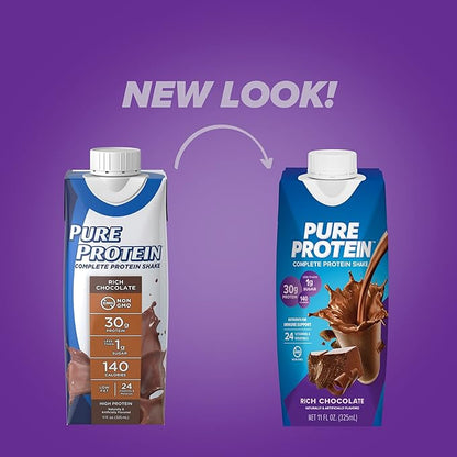 Pure Protein Chocolate Protein Shake, 30g Complete Protein, Ready to Drink and Keto-Friendly