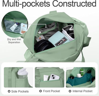 Small Gym Bag 14 inch for Women & Men Mini Gym Duffel Bag with Wet Compartment Waterproof Travel