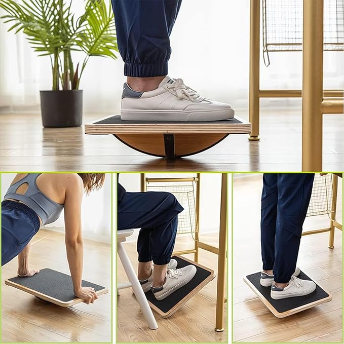 StrongTek Professional Wooden Balance Board, Rocker Board, Wood Standing Desk Accessory, Balancing