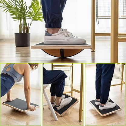 StrongTek Professional Wooden Balance Board, Rocker Board, Wood Standing Desk Accessory, Balancing