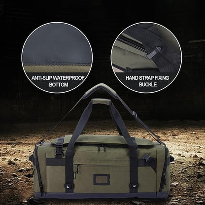 Large Duffle Bag for Travel - Men & Women, Foldable Gym Duffle Backpack, Heavy Duty Tactical