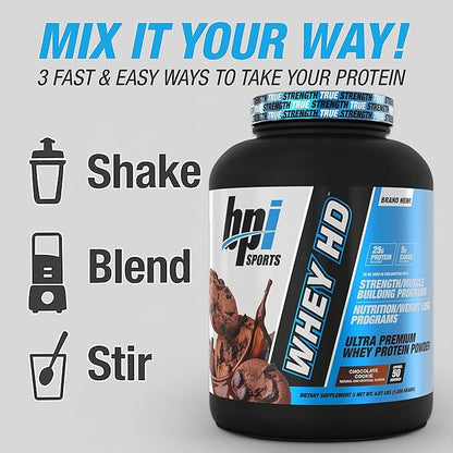 BPI Sports Whey HD Ultra Premium Protein Powder Isolate | Workout Whey Protein Powder For Men &