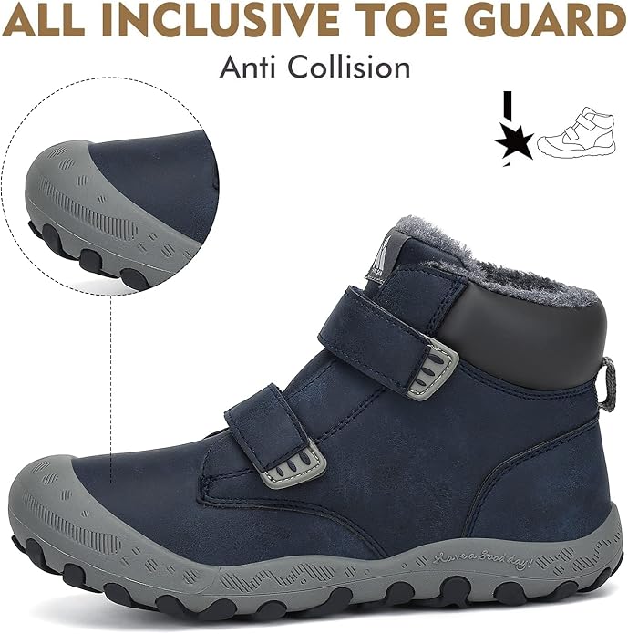 Mishansha Kids Hiking Boots Toddler Girls Boys Hiking Shoes Water-Resistant Anti-Collision Non-Slip