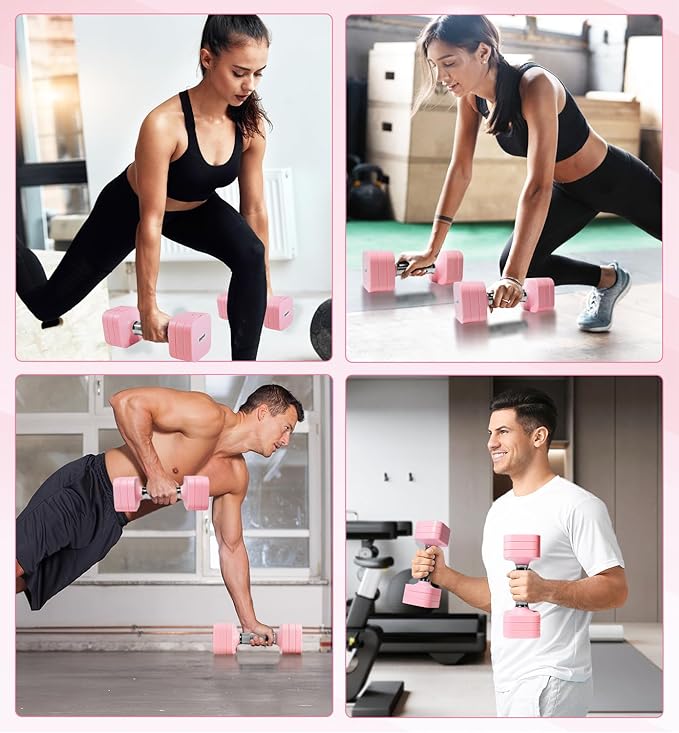 15LB 20LB 40LB 50LB Adjustable Dumbbell Set Free Weights Dumbbells Set for Women Men Hand Weights