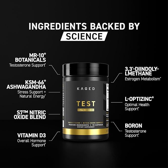 Kaged Test Elite Capsules | Unflavored | Testosterone Booster Ferodrox | Premium Hormone Managment