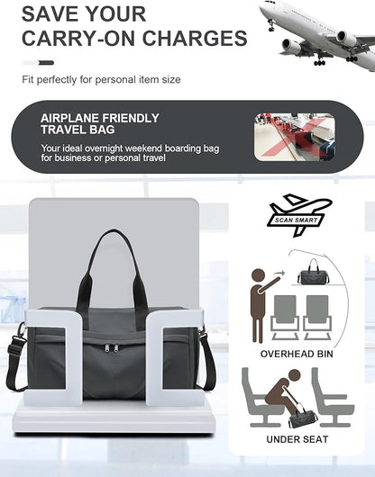 Gym Duffle Bag with Shoe Compartment for Women Men Sports Workout Carry on Weekend Overnight Bag
