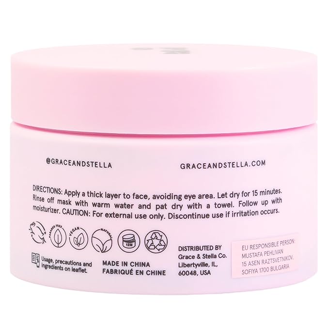 grace & stella Dead Sea Mud Mask (120ml) - Vegan Detox Dead Sea Mask - Mud Masks For Face And Body