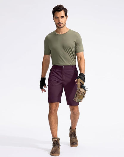 Pudolla Men's Hiking Cargo Shorts 9" Lightweight Outdoor Work Shorts for Men Travel Golf Camping