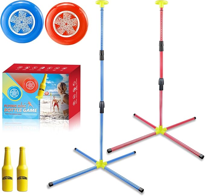 Eastgoing Outdoor Flying Disc Game Set, Bottle Game with Height Adjustment Button und Score
