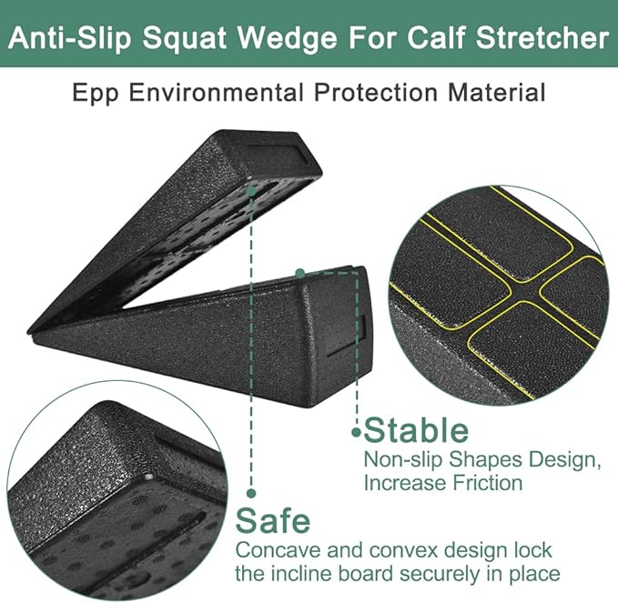 Slant Board Squat Wedge for Calf Stretchingï¼? Pcs 12" x 6.3" Foot Stretcher Balance Board for