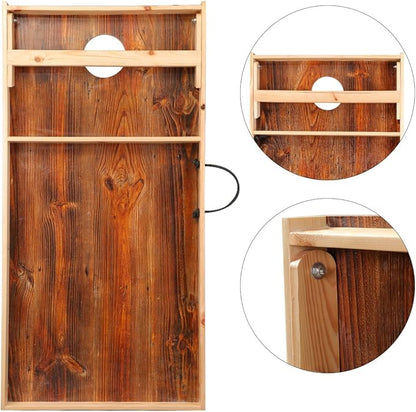 UKASE Solid Wood Regulation Size Cornhole Set Portable Bean Bags Toss Game with Durable Wood Grain