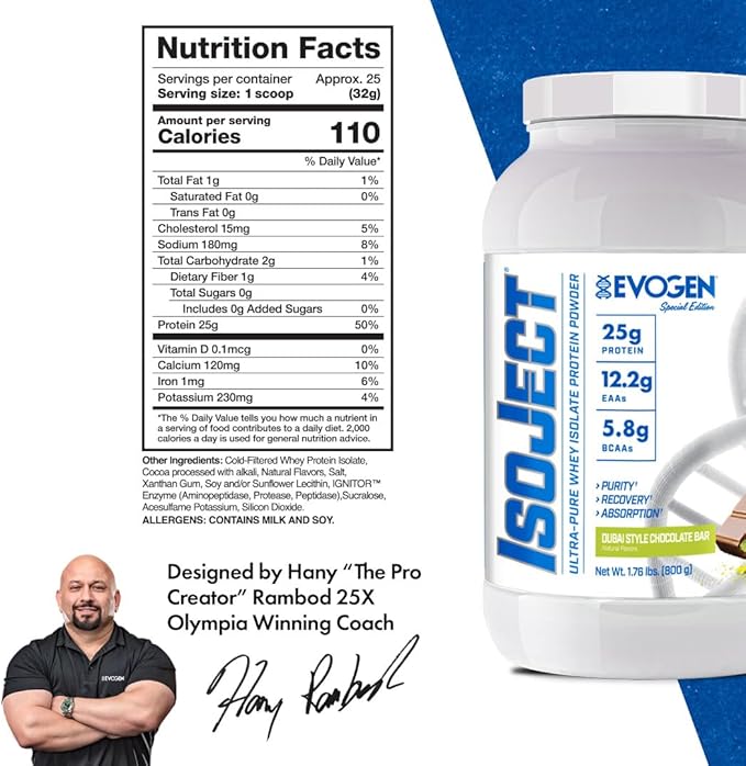 Evogen Isoject - Whey Protein Isolate | Ultra-Pure Whey Protein Powder with Ignitor Enzymes, BCAAs