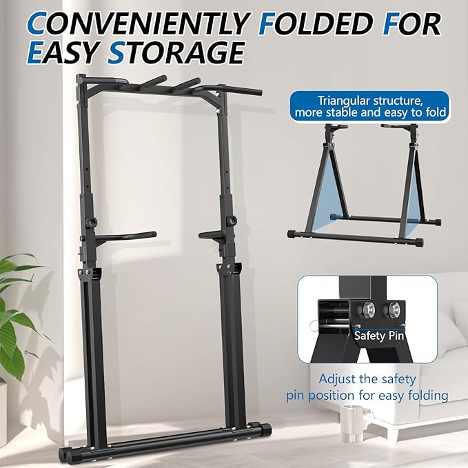Pull Up Station Pull Up Bar for Home Gym Equipment Dip Station Power Tower Strength Training