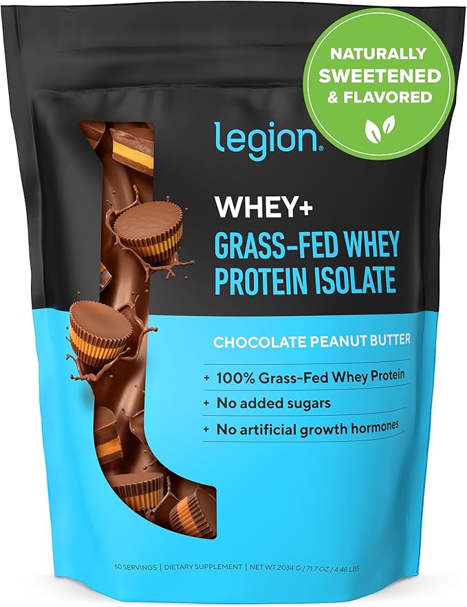 LEGION Whey+ Protein Whey Isolate from Grass Fed Cows - Whey Protein Isolate Powder Low Calorie