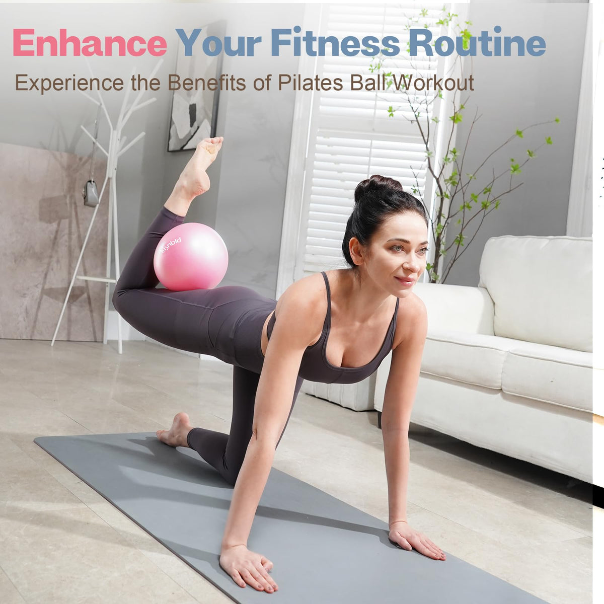 kisnbld Small Exercise Ball, 9 Inch Mini Pilates Ball, Anti Burst and Slip Resistant Mini Yoga Ball