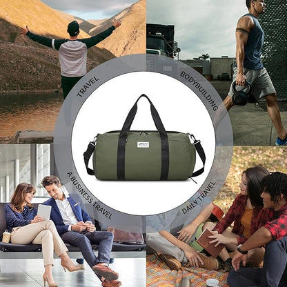 BE SMART Waterproof Mens Gym Bag with Shoe Compartment, Duffle Bag with Wet Pocket for Men