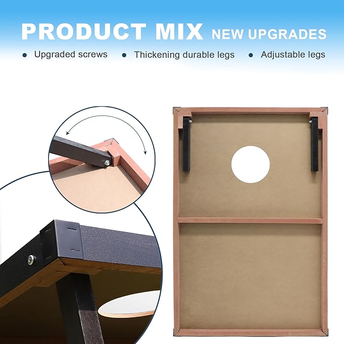 2’x3’ Cornhole Boards Set, Cornhole Outdoor Game Set - Corn Hole Toss Boards Set with 8 Cornhole
