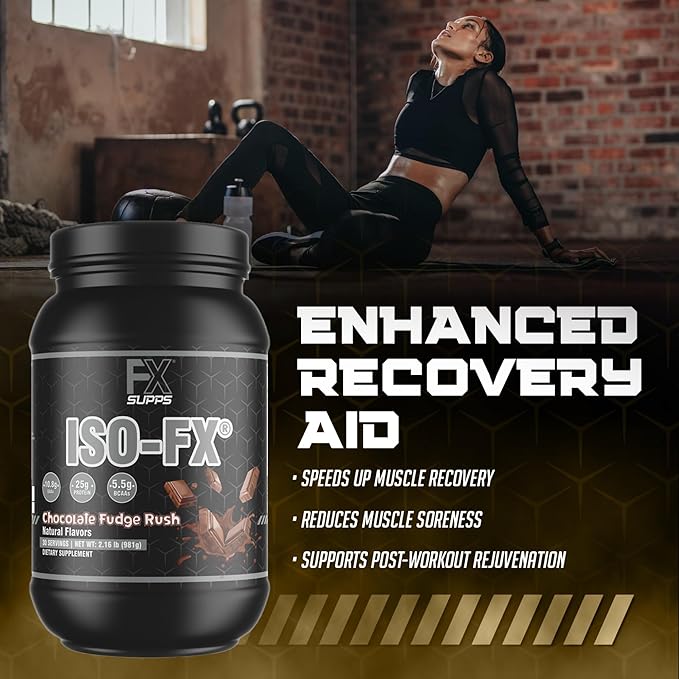 FXSUPPS Iso-Fx Whey Isolate Protein Powder Chocolate Flavored Drink | Low Carb with BCAAs | Post