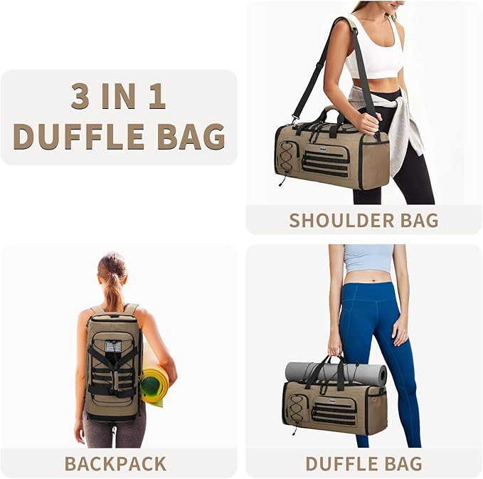 Bosstin Gym Bag for Men & Women,45L Travel Duffle Sports Duffel Bag Gym Weekender Overnight