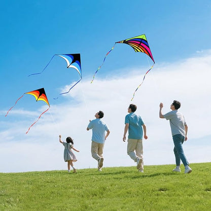 Mint's Colorful Life 3 Pack Delta Kite Set for Kids & Adults, Easy to Fly Large Kites for