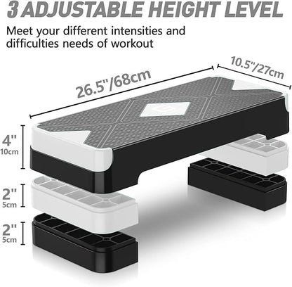 Aerobic Exercise Step, Adjustable Aerobic Stepper for Exercise, Workout Step Platform for Step Up