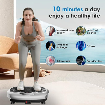Vibration Plate Exercise Machine - Whole Body Workout Vibration Platform Lymphatic Drainage Machine