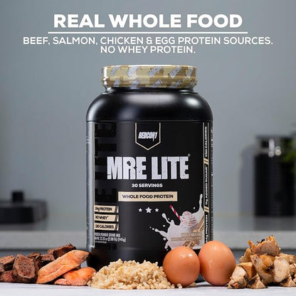 REDCON1 MRE Lite Whole Food Protein Powder, Blueberry Cobbler - Low Carb & Whey Free Meal