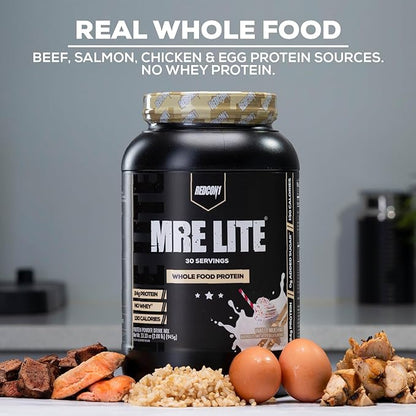 REDCON1 MRE Lite Whole Food Protein Powder, Blueberry Cobbler - Low Carb & Whey Free Meal