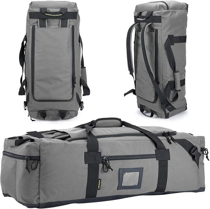 105l Large Duffel Bag For Travel, Gym & Sports - Water Repellent Polyester, Hidden Straps, Shoe