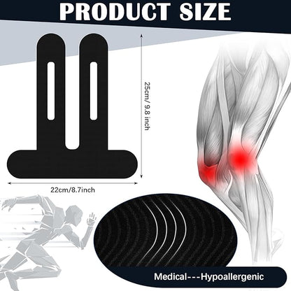 50 Pcs Precut Kinesiology Tape for Knees Pain Relief Elastic Waterproof Athletic Knee Tape for