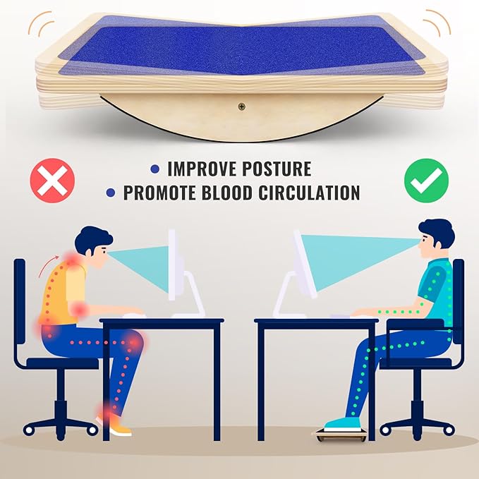 Balance Board Professional Wobble Board for Adults Anti-Slip 350LBS Balance Boards for Physical
