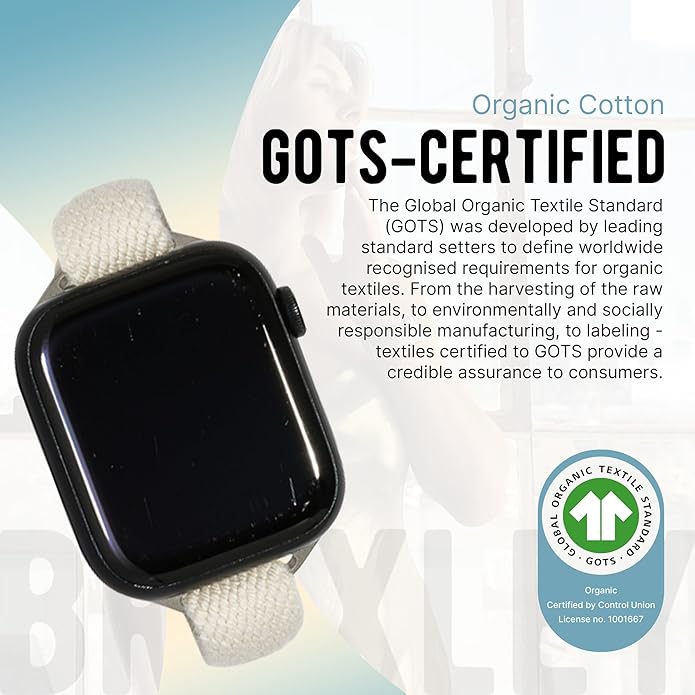 Braxley Bands - Organic Cotton Watch Bands For Women and Men, Compatible With All Apple Watch Sizes