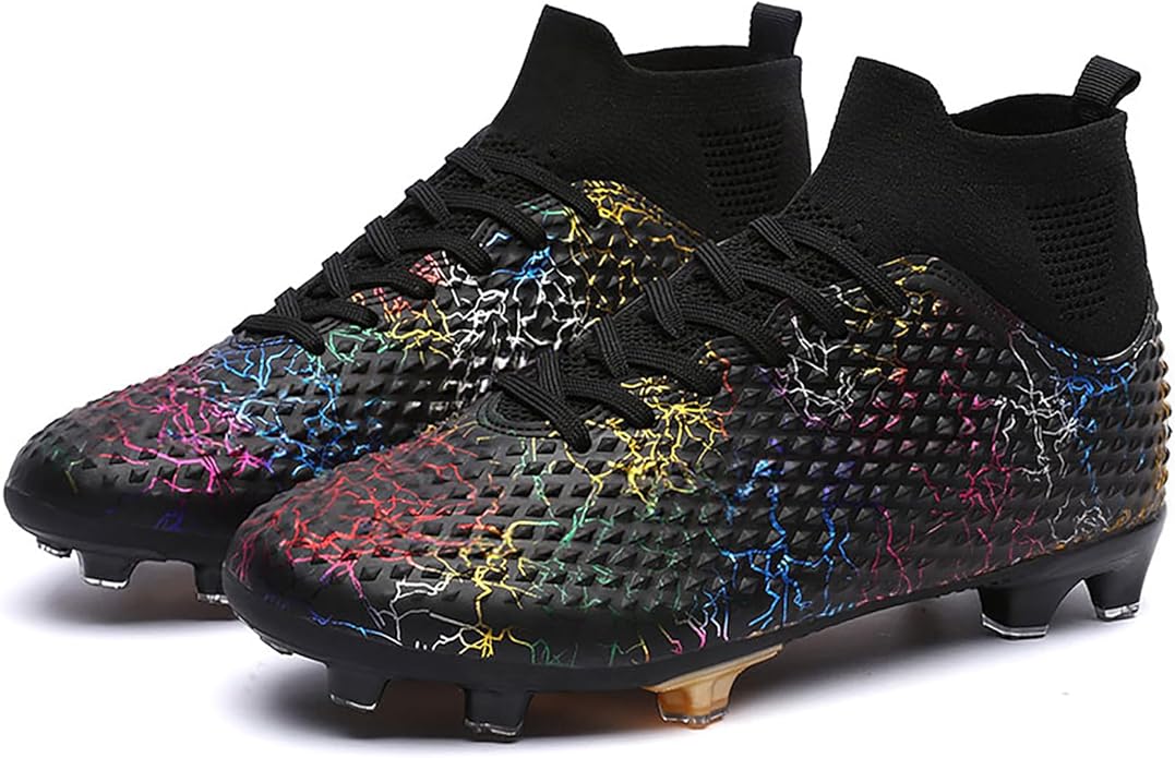 Men's Soccer Shoes High-Top Soccer Cleats Outdoor Breathable Athletic Professional Spikes Youth