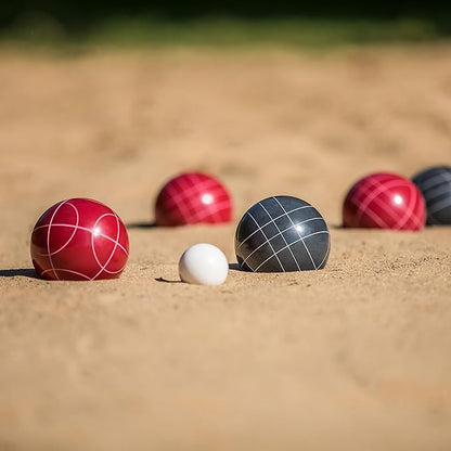 Triumph Sports Competition 100mm Resin Bocce Ball Outdoor Game Set with Carrying Bag for Easy