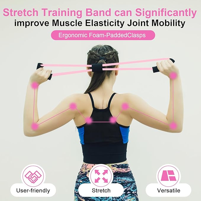 Figure 8 Shaped Resistance Bands -4-Pack Workout Bands with Handles Figure, 8 Exercise Bands for